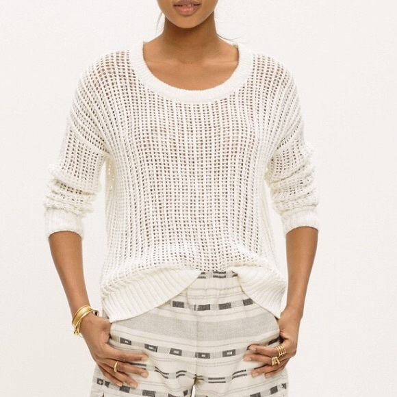 white open knit sweater